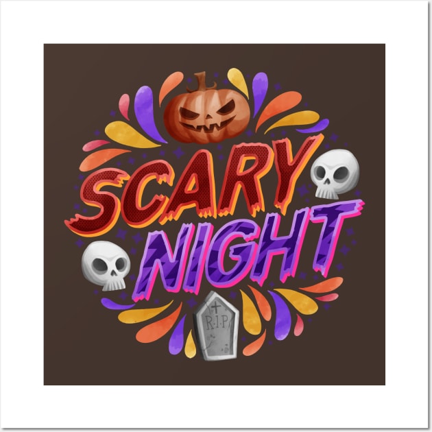 Scary night at Halloween Wall Art by Thumthumlam